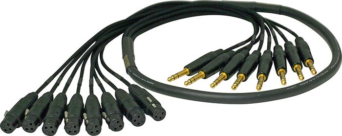 Gold 8 Channel TRS-XLRF Snake Cable 3m