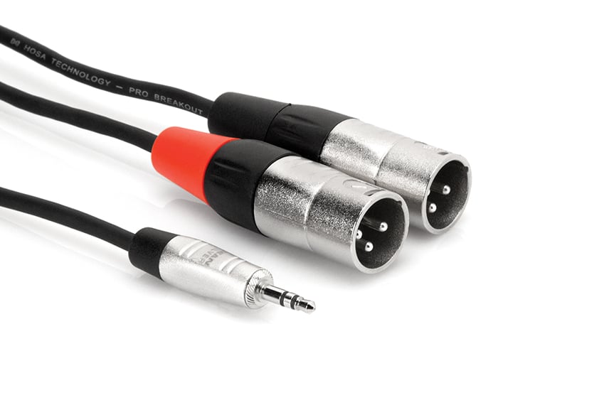 HMX-010Y REAN 3.5 mm TRS to Dual XLR M 3-meter