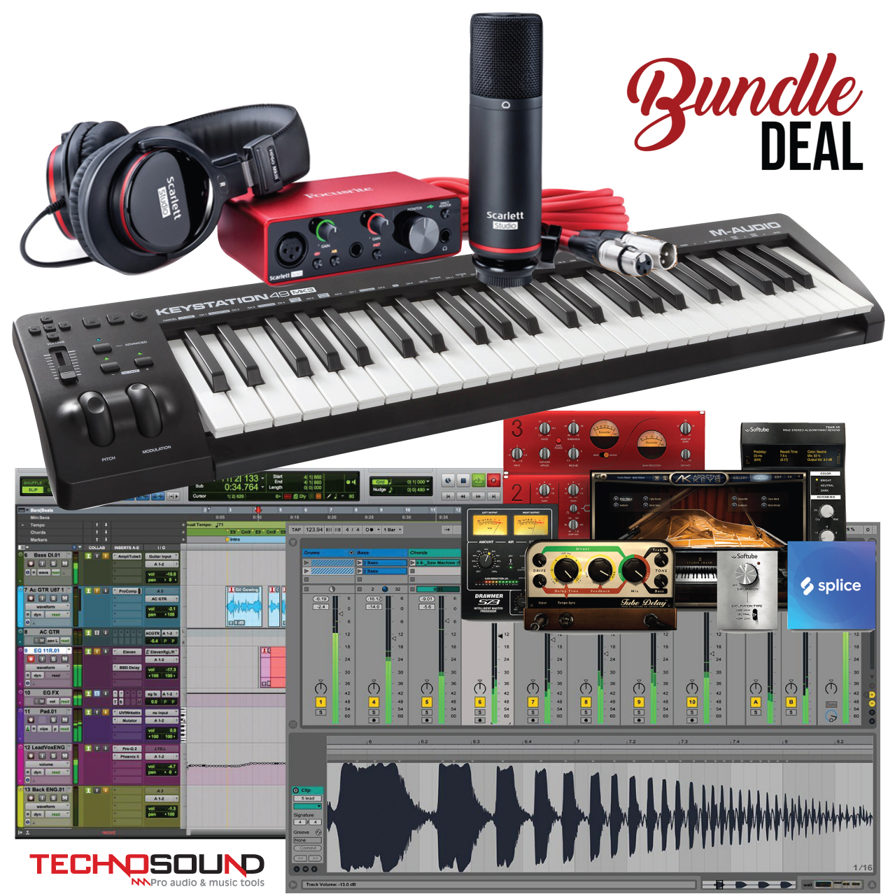 Scarlett Solo Studio Pack (3nd Gen) + M-Audio Keystation 49 MK3