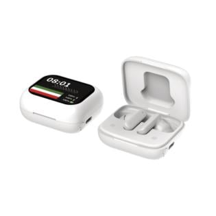 Tec 69 white Digital Display Earbuds