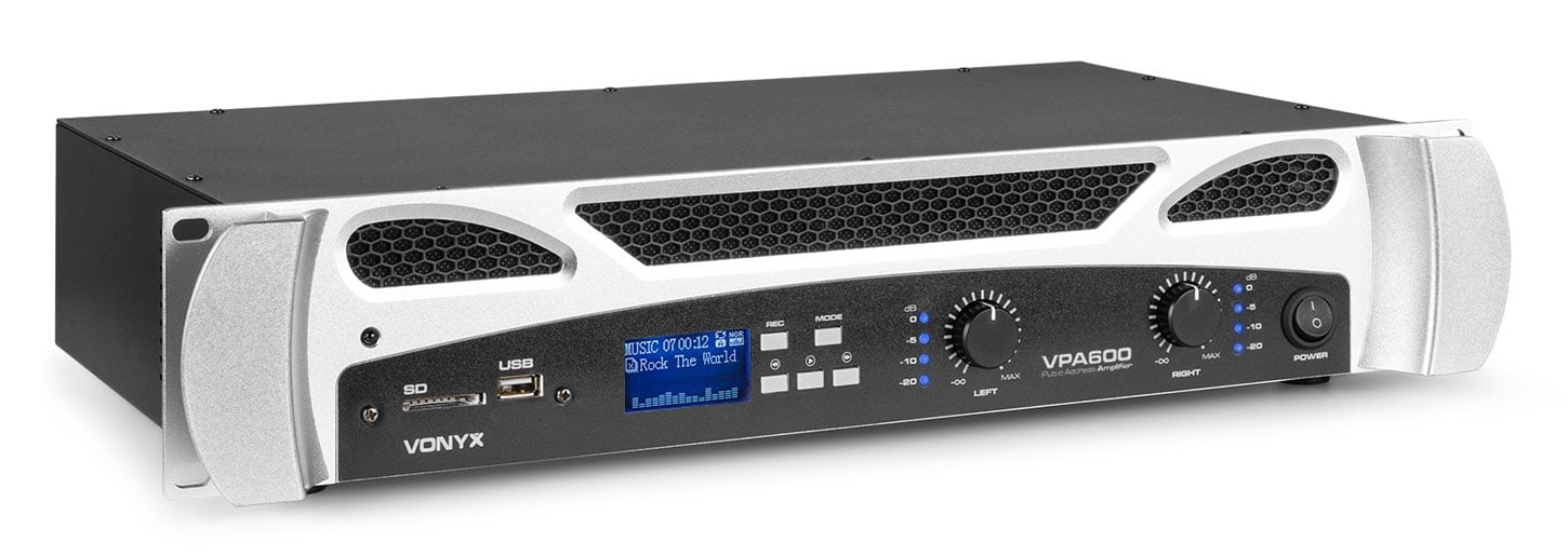 VPA600 PA Amplifier 2X 300W Media Player With BT