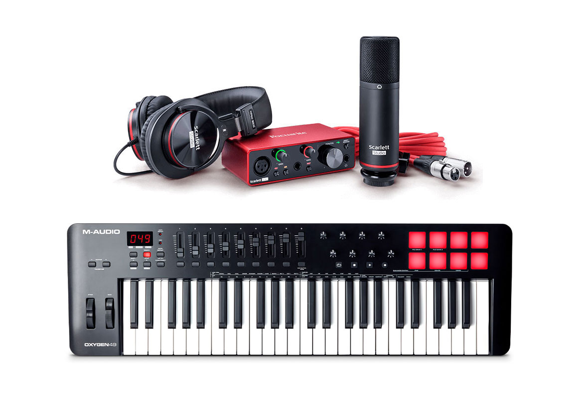 Scarlett Solo Studio Pack (3nd Gen) + M-Audio Oxygen 49 MKV