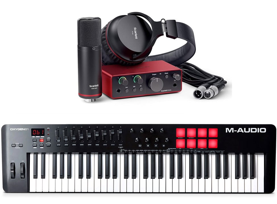 Scarlett Solo Studio Pack (4th Gen) + M-Audio Oxygen 61 MKV