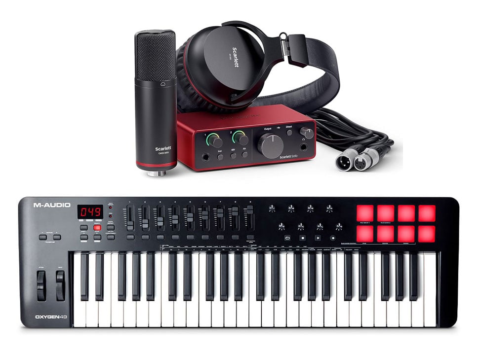 Scarlett Solo Studio Pack (4th Gen) + M-Audio Oxygen 49 MKV